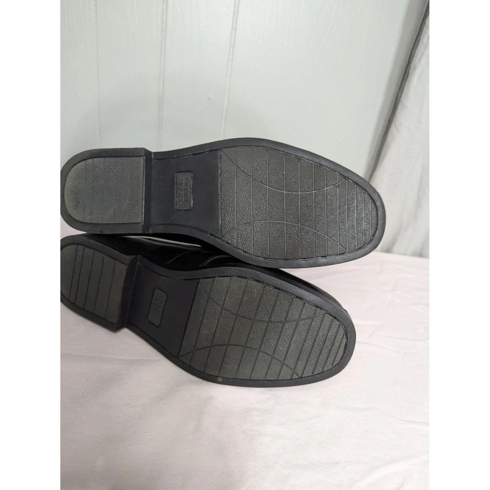 Nunn Bush mens loafers shiny black dress slide on shoes 12W leather uppers 85538